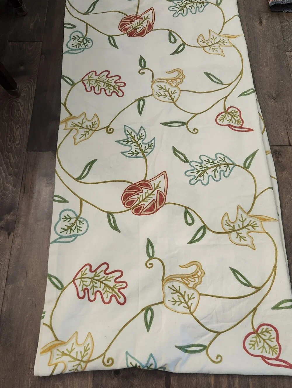 This Vintage Crewel Embroidery Table or Bed Cover.58 by 52